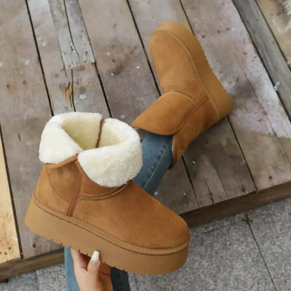 Round Toe Platform Boots - Plush Fashion Hub
