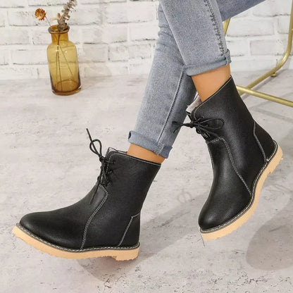 Round Toe Platform Boots - Plush Fashion Hub