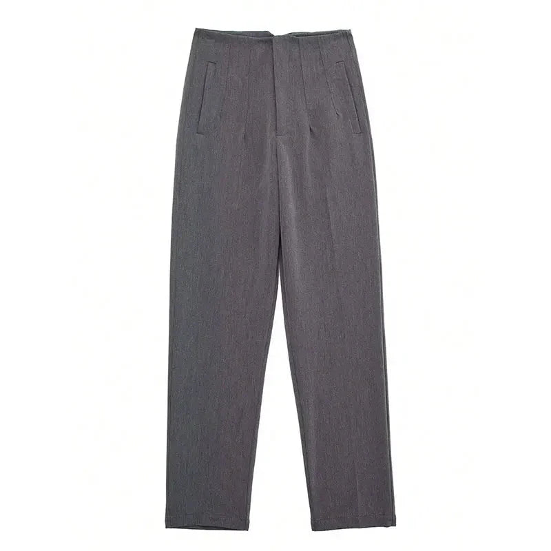 Women's high waist slim trousers in casual wear style by Plush Fashion Hub, showing the fitted design and comfortable fabric.