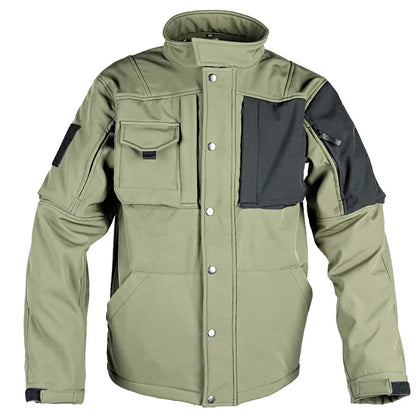 Tactical  Men's Military Soft Shell  Waterproof Windproof Fleece Warm  Multi-pocket Coats - Plush Fashion Shop #