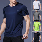 Men's quick-dry compression activewear shirt by Plush Fashion Hub, shown in black with a snug fit and moisture-wicking fabric.