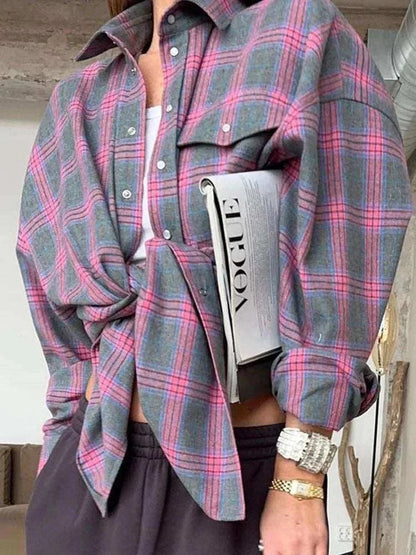 Autumn Winter Women Oversized Plaid Vintage Long Sleeve Loose Fit ShirUnleash your inner fashionista with our Autumn Winter Women Oversized Plaid Vintage Long Sleeve Loose Fit Shirt! Stay cozy and stylish with its loose fit and vintageShirtPlush Fashions ShopPlush Fashion Shop