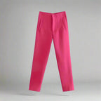 Women’s high waist slim casual trousers by Plush Fashion Hub, showcasing a fitted design and versatile style.