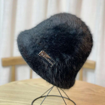 Elegant Women's  New Fashionable Fur Warm Beanie Plush Bucket Hat - Plush Fashion Shop #