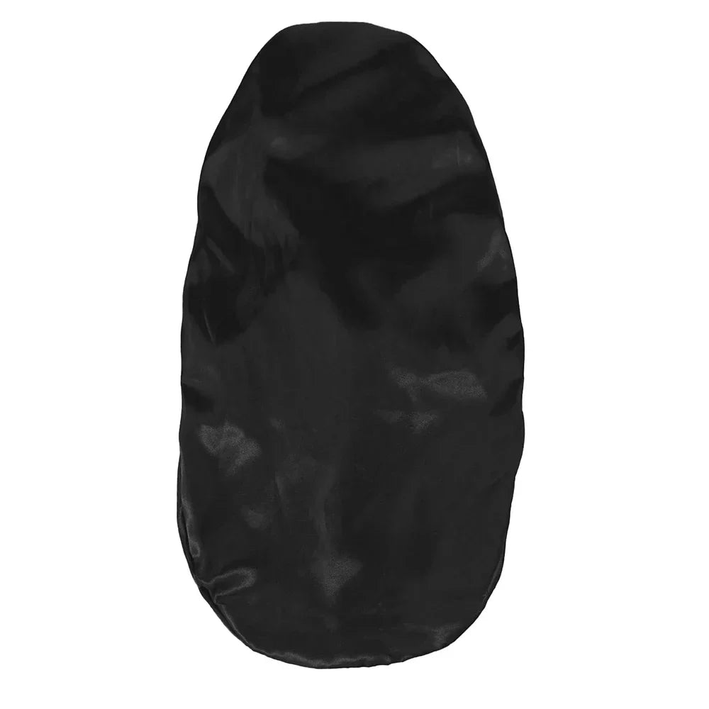 Plush Fashion Hub satin women’s bonnet with long tail braid sleep cap, ideal for night sleep, shower, sauna, or bathing.