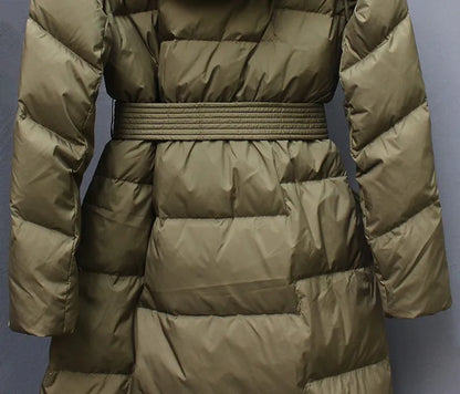 New Winter Hooded Over The Knee Puffer Coats For  Women.