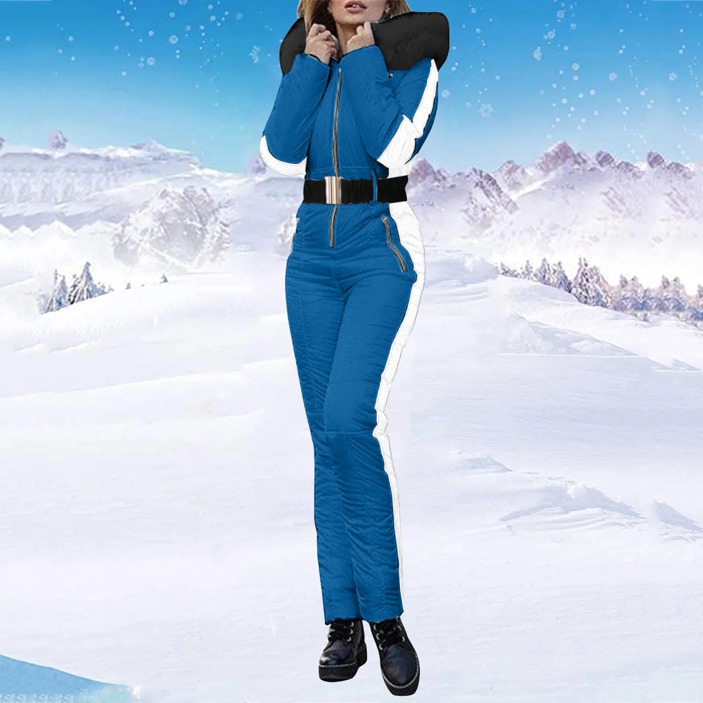 New Fashion Ski Suit Women's Winter Thick Warm Outdoor Jumpsuit