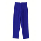 Women’s high waist slim casual trousers by Plush Fashion Hub, showing the fitted design and comfortable waist detail.