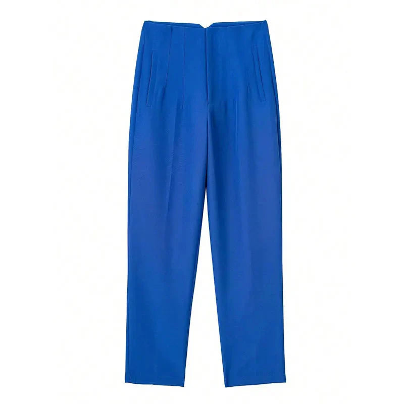 Women’s high waist slim casual trousers by Plush Fashion Hub, shown in a stylish fit perfect for everyday wear.