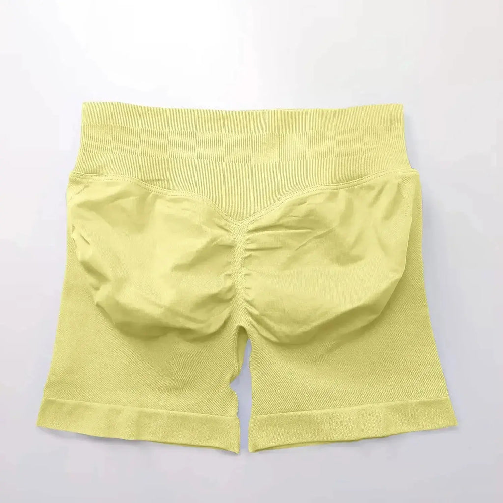 Women's seamless scrunch butt gym shorts from NCLAGEN Gym Wear, ideal for high-performance fitness and yoga workouts.