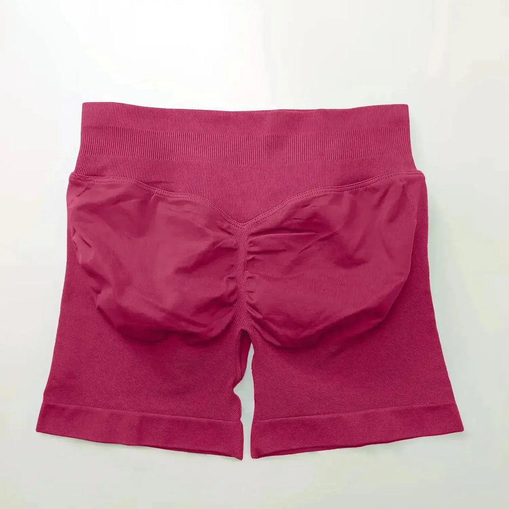 Women's seamless gym shorts with scrunch butt design, ideal for fitness and yoga, by NCLAGEN Gym Wear.
