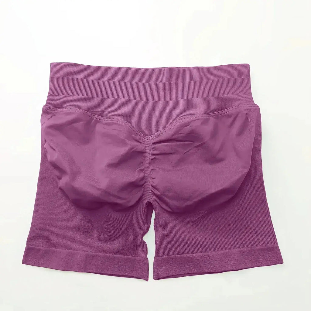 Women's seamless scrunch butt gym shorts for fitness and yoga by NCLAGEN, designed for high-performance workouts.