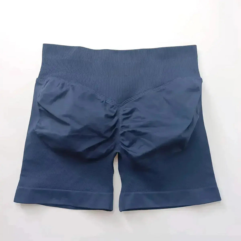 Women's seamless scrunch butt gym shorts by NCLAGEN Gym Wear, designed for high-performance fitness and yoga.