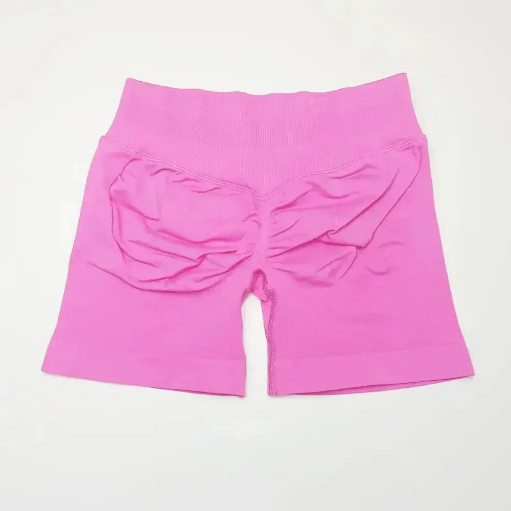 Women's seamless scrunch butt gym shorts by NCLAGEN Gym Wear, designed for high-performance fitness and yoga.