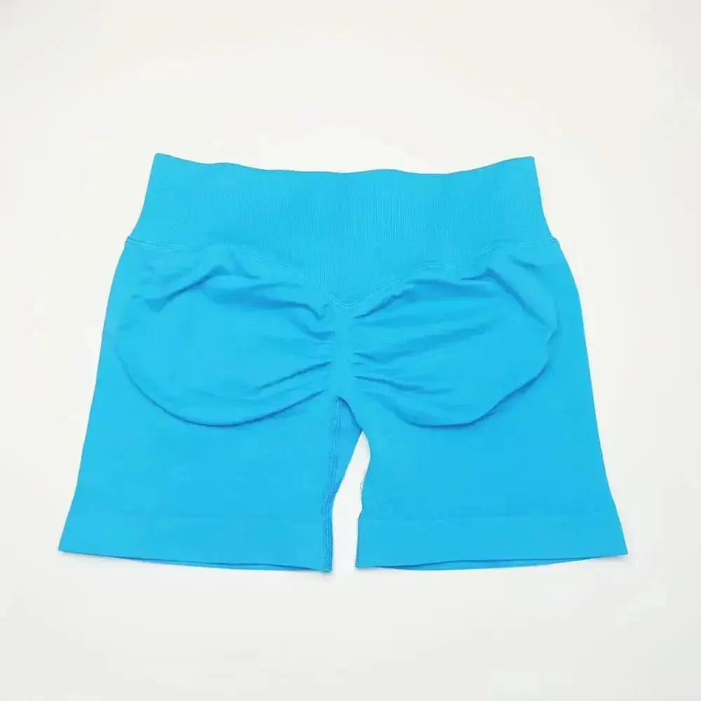 Women's seamless scrunch butt gym shorts by NCLAGEN Gym Wear, designed for high-performance fitness and yoga workouts.