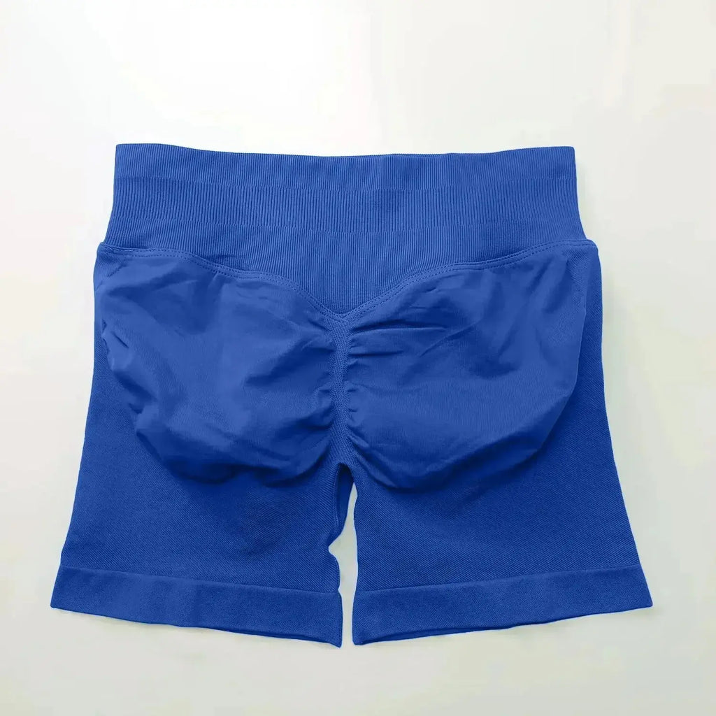Women's seamless scrunch butt gym shorts for fitness and yoga, designed for high-performance workouts by NCLAGEN Gym Wear.