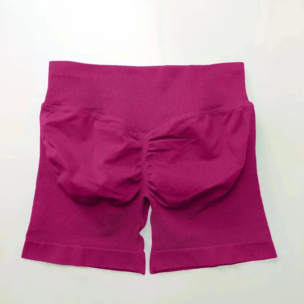 Women's seamless scrunch butt gym shorts by NCLAGEN Gym Wear, designed for high-performance fitness and yoga workouts.