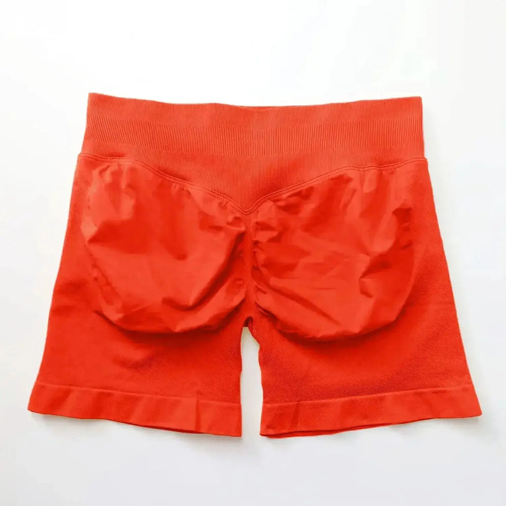 Women's seamless scrunch butt gym shorts for high-performance fitness and yoga by NCLAGEN Gym Wear, showcasing a comfortable, form-fitting design.