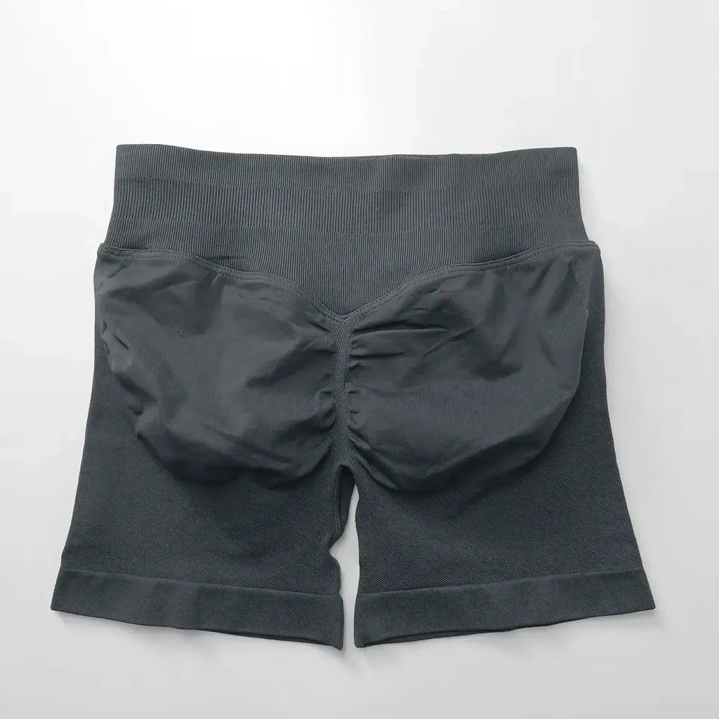 Women's seamless scrunch butt gym shorts by NCLAGEN Gym Wear, designed for high-performance fitness and yoga.