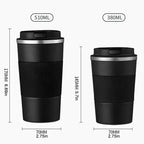Stainless steel insulated travel mug by Plush Fashion Hub with double-layer, leak-proof lid, ideal for sports and outdoor use.