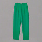 Women’s high waist slim casual trousers by Plush Fashion Hub, featuring a fitted design and classic style.