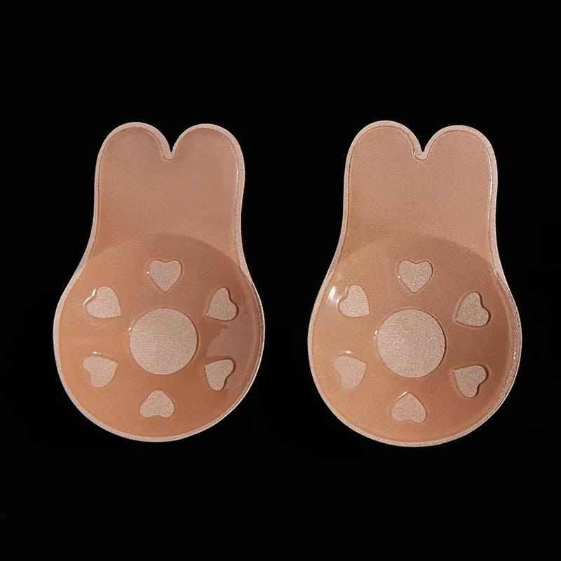 Silicone Adhesive Push-Up Bra with reusable breast lift tape and rabbit ear design.