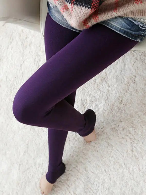 Simple Skinny Leg Keep Warm Leggings Plush Fashion Hub