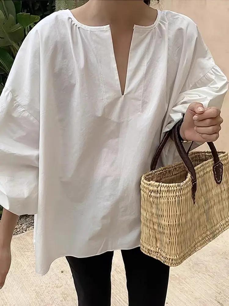 Simple V-neck Shirt Plush Fashion Hub