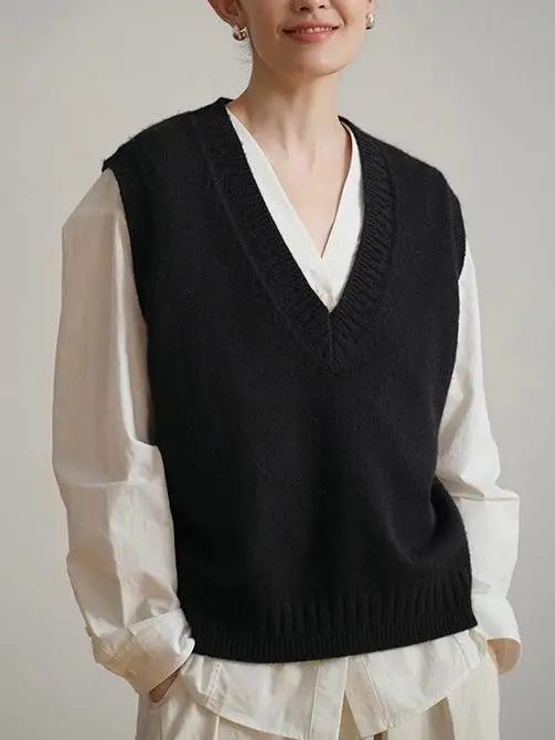 Sleeveless Knitted Vest Plush Fashion Hub