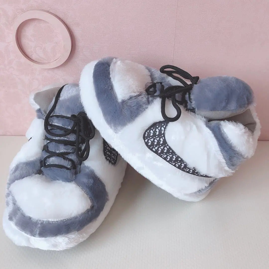 Sneaker Slippers  Gray Jordan 1 Dior unisex for adults&kids Olm collectibles