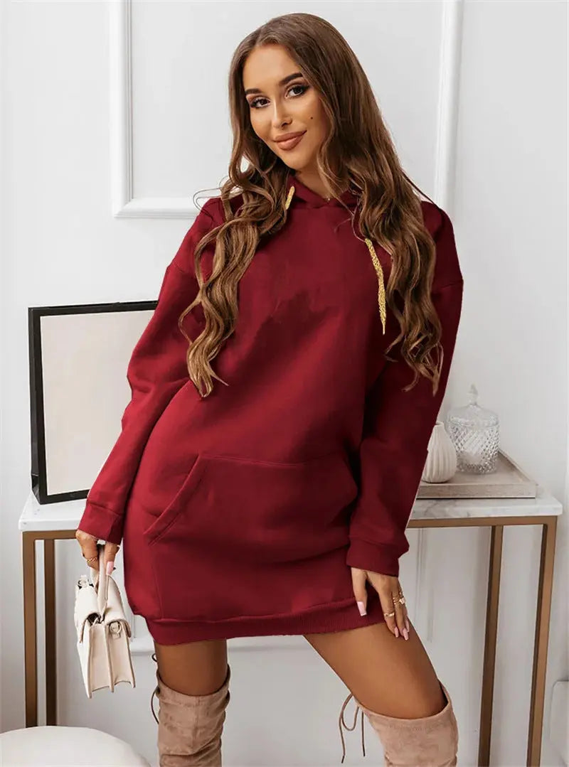 Solid Color Casual Sports Hoodie Sweatshirt - Plush Fashion Hub