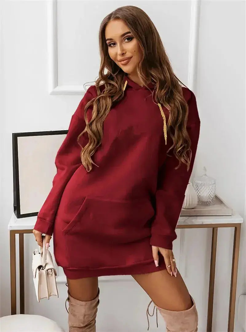 Women’s solid color casual sports hoodie by Plush Fashion Hub, lightweight athletic pullover with a relaxed fit.
