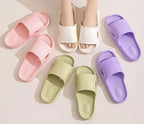 Unisex plush fashion hub thick sole non-slip EVA bathroom slippers, solid color indoor slides for comfortable home wear