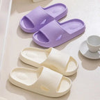 Unisex thick sole EVA bathroom slippers by Plush Fashion Hub, solid color, non-slip indoor slides for bathroom and home use.