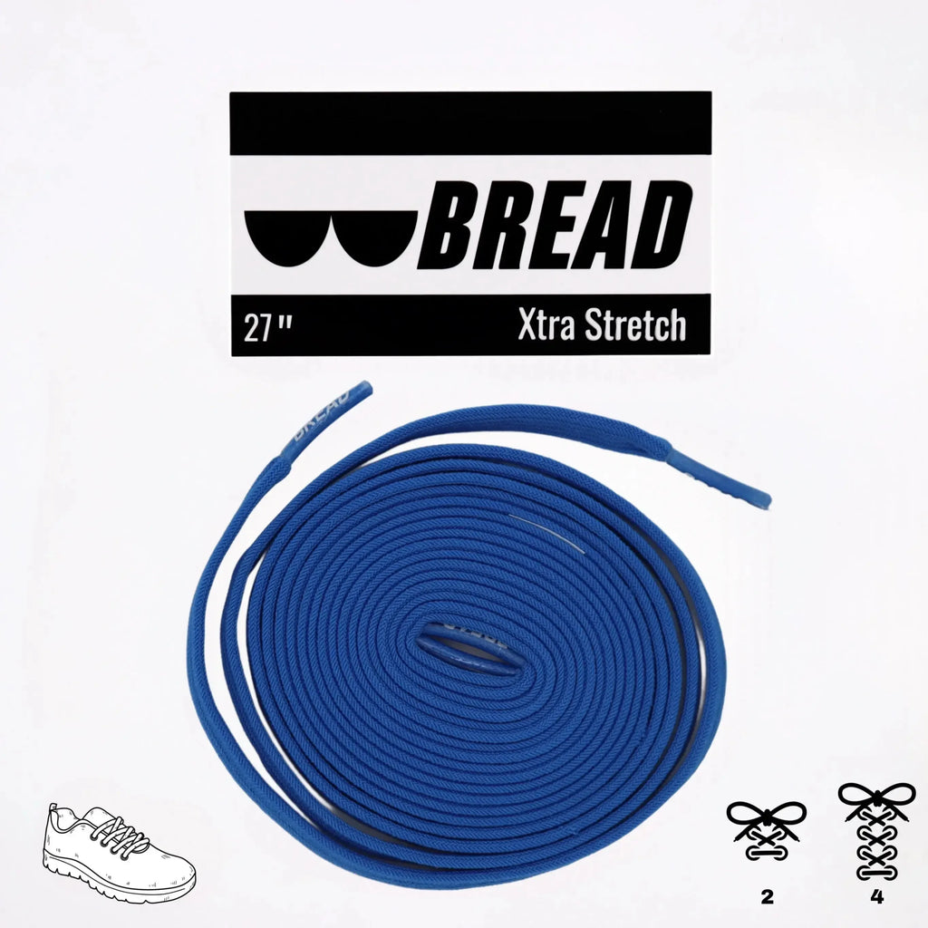 Blue elastic shoelace by Bread in Sonic Blue, flexible and durable for comfortable footwear.