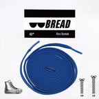 Sonic Blue elastic shoelaces by Bread, showcasing vibrant blue stretchable laces for sneakers or casual shoes.