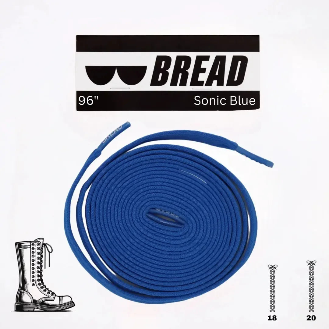 Sonic Blue Bread elastic shoelaces with stretchy, durable design for comfortable, secure fit on sneakers or athletic shoes.