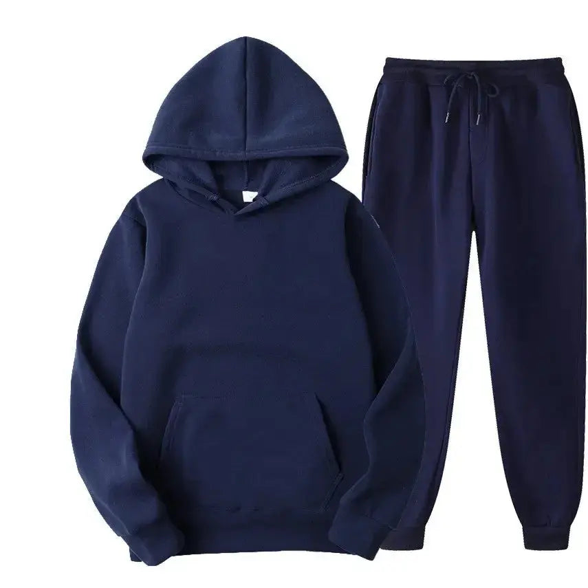 Oversized women's hooded sweatshirt and jogger lounge set in soft polyester with sparkling style from Plush Fashion Hub.