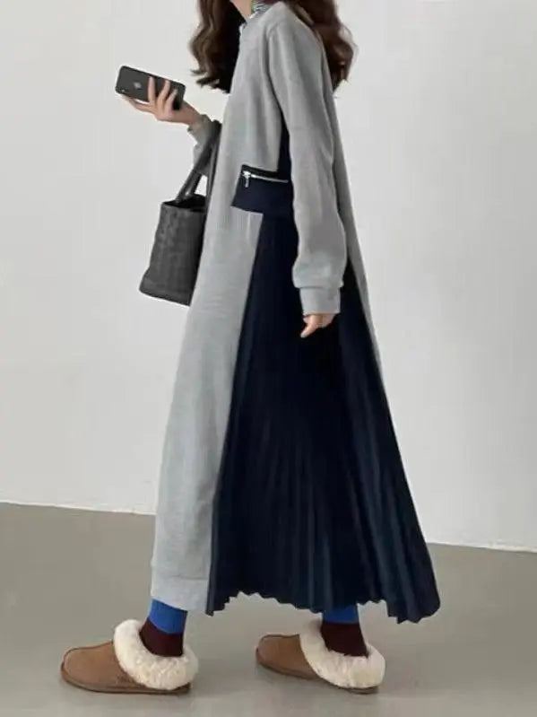 Split-joint Zipper Long Dresses Plush Fashion Hub