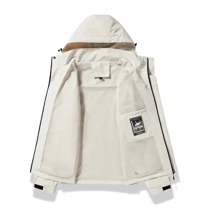 Social Buzz eSIMs outdoor hiking jacket for spring and autumn, breathable, waterproof, windproof, with a detachable design.