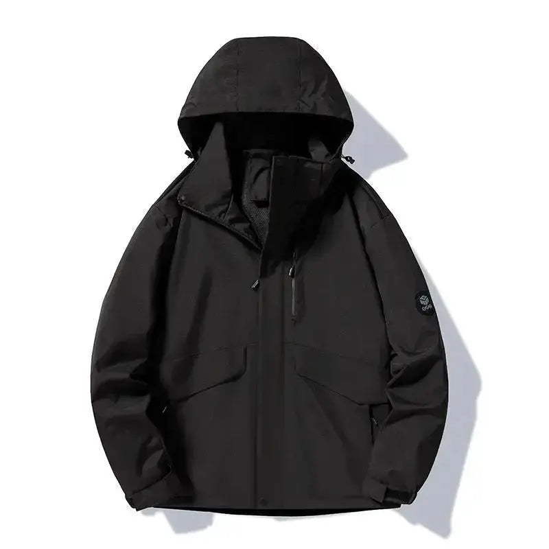 Social Buzz eSIMs mountain hiking jacket, spring and autumn lightweight, waterproof, windproof, breathable, and detachable outdoor outerwear.