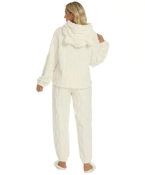 Pink square heart velvet hoodie with ears from Pi-Mart, featuring a cozy hood and playful design for comfortable home wear.