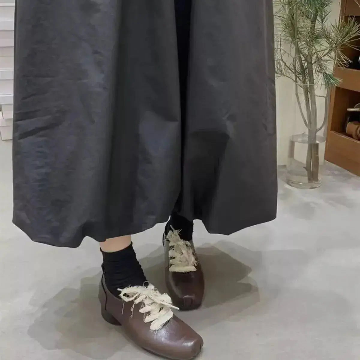 Plush Fashion Hub square toe block heel pumps, mid-height office dress shoes with a stylish and comfortable design.