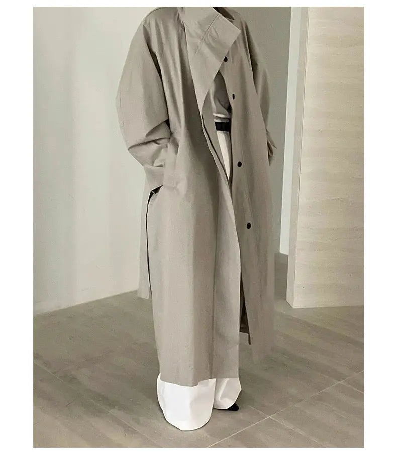 Stand Collar Loose Long Trench Coat Plush Fashion Hub