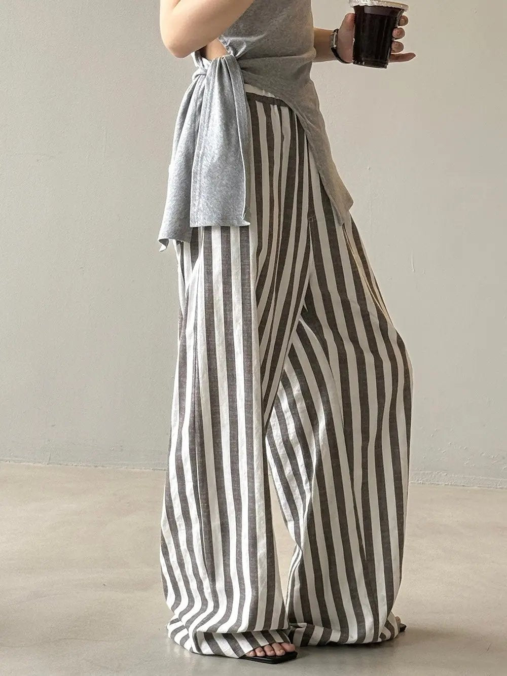 Striped Casual High Waist Wide Leg Trousers PAINEVIDA