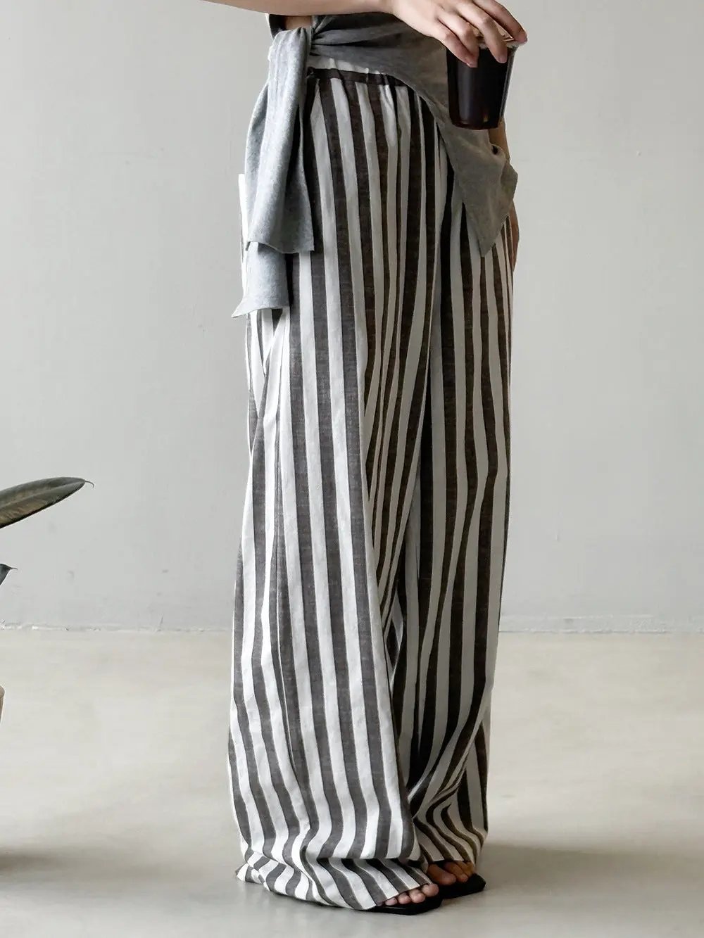 Striped Casual High Waist Wide Leg Trousers PAINEVIDA