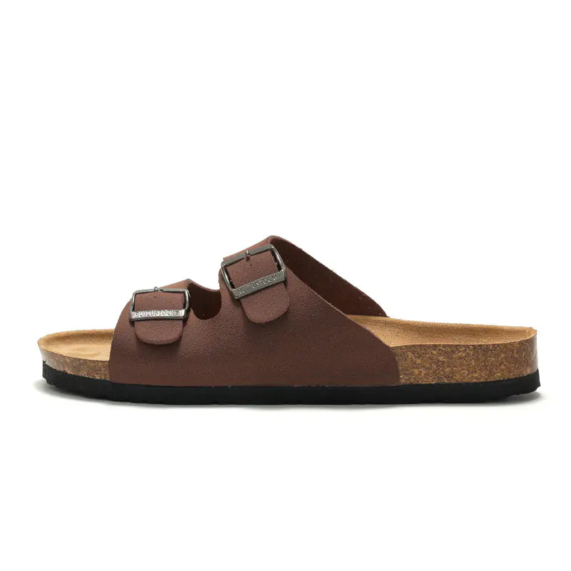 Men's cork slide sandals from Trendy Attic Store01, featuring casual slip-on design with comfortable straps.