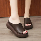 Women's fashion platform wedge heel sandals and slippers with stylish design, featuring trendy straps and comfortable soles.