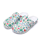 Cartoon nurse-themed women's sandals featuring colorful, playful designs perfect for casual wear and comfortable summer footwear.
