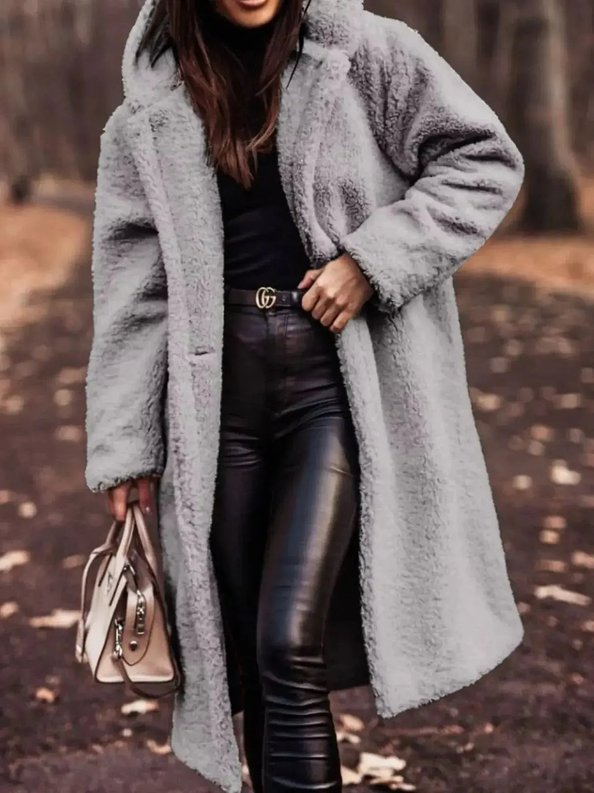 Lightweight plush teddy bear longline hooded jacket by Plush Fashion Hub, cozy outerwear with soft plush fabric and hood.